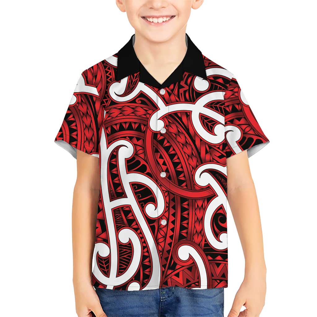 Aotearoa Maori Kowhaiwhai Hawaiian Shirt Whero Puhoro and Patiki
