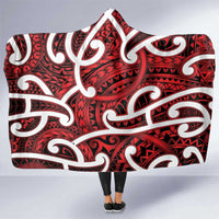 Aotearoa Maori Kowhaiwhai Hooded Blanket Whero Puhoro and Patiki