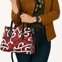 Aotearoa Maori Kowhaiwhai Leather Bag Whero Puhoro and Patiki