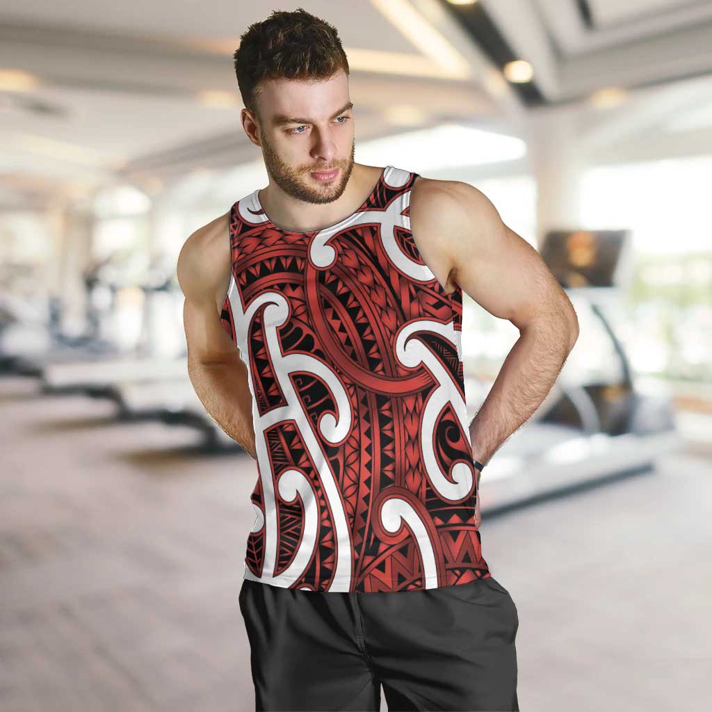 Aotearoa Maori Kowhaiwhai Men Tank Top Whero Puhoro and Patiki
