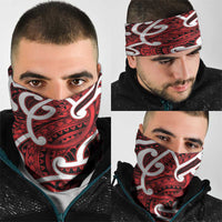 Aotearoa Maori Kowhaiwhai Neck Gaiter Whero Puhoro and Patiki