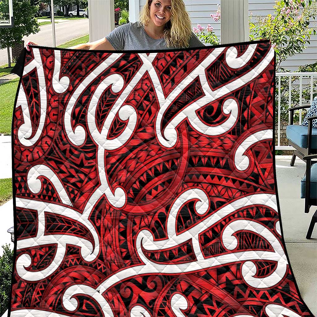 Aotearoa Maori Kowhaiwhai Quilt Whero Puhoro and Patiki