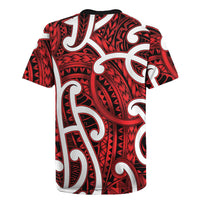 Aotearoa Maori Kowhaiwhai Rugby Jersey Whero Puhoro and Patiki