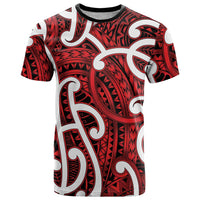 Aotearoa Maori Kowhaiwhai T Shirt Whero Puhoro and Patiki