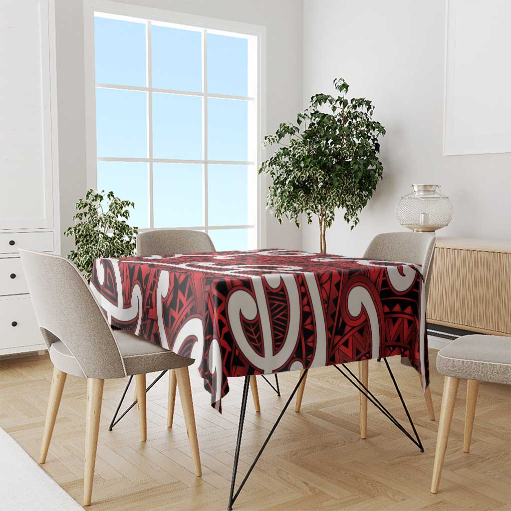 Aotearoa Maori Kowhaiwhai Tablecloth Whero Puhoro and Patiki