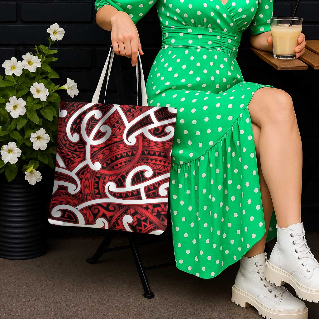 Aotearoa Maori Kowhaiwhai Tote Bag Whero Puhoro and Patiki