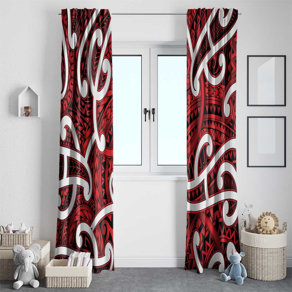 Aotearoa Maori Kowhaiwhai Window Curtain Whero Puhoro and Patiki