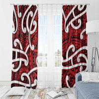 Aotearoa Maori Kowhaiwhai Window Curtain Whero Puhoro and Patiki