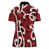 Aotearoa Maori Kowhaiwhai Women Polo Shirt Whero Puhoro and Patiki LT9 - Polynesian Pride