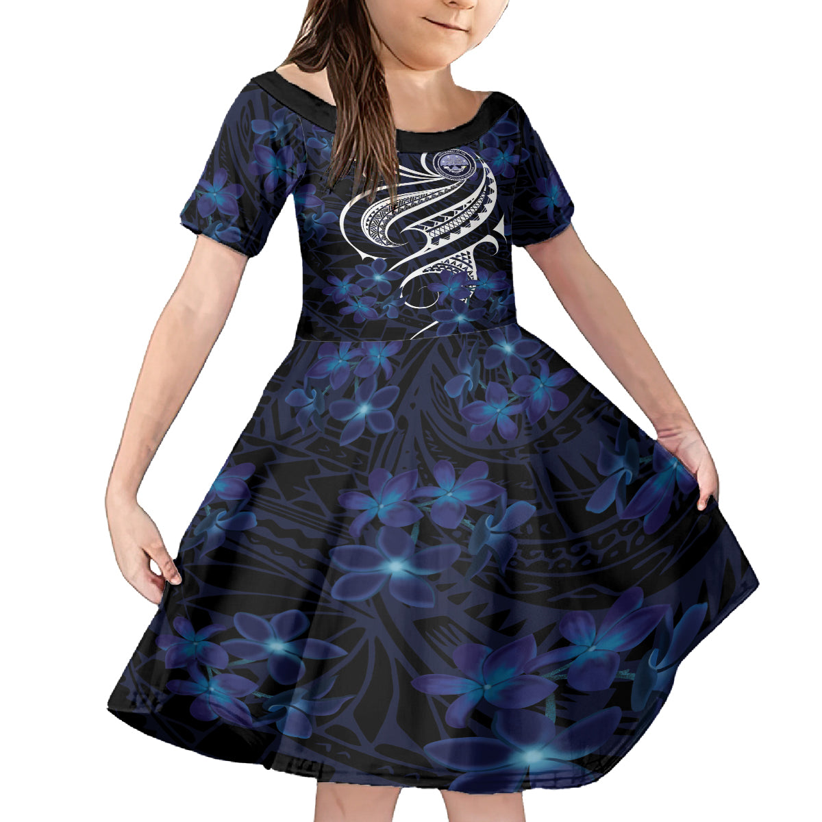 Micronesia Constitution Day Family Matching Off Shoulder Maxi Dress and Hawaiian Shirt Since 1979 with Polynesian Hibiscus Pattern