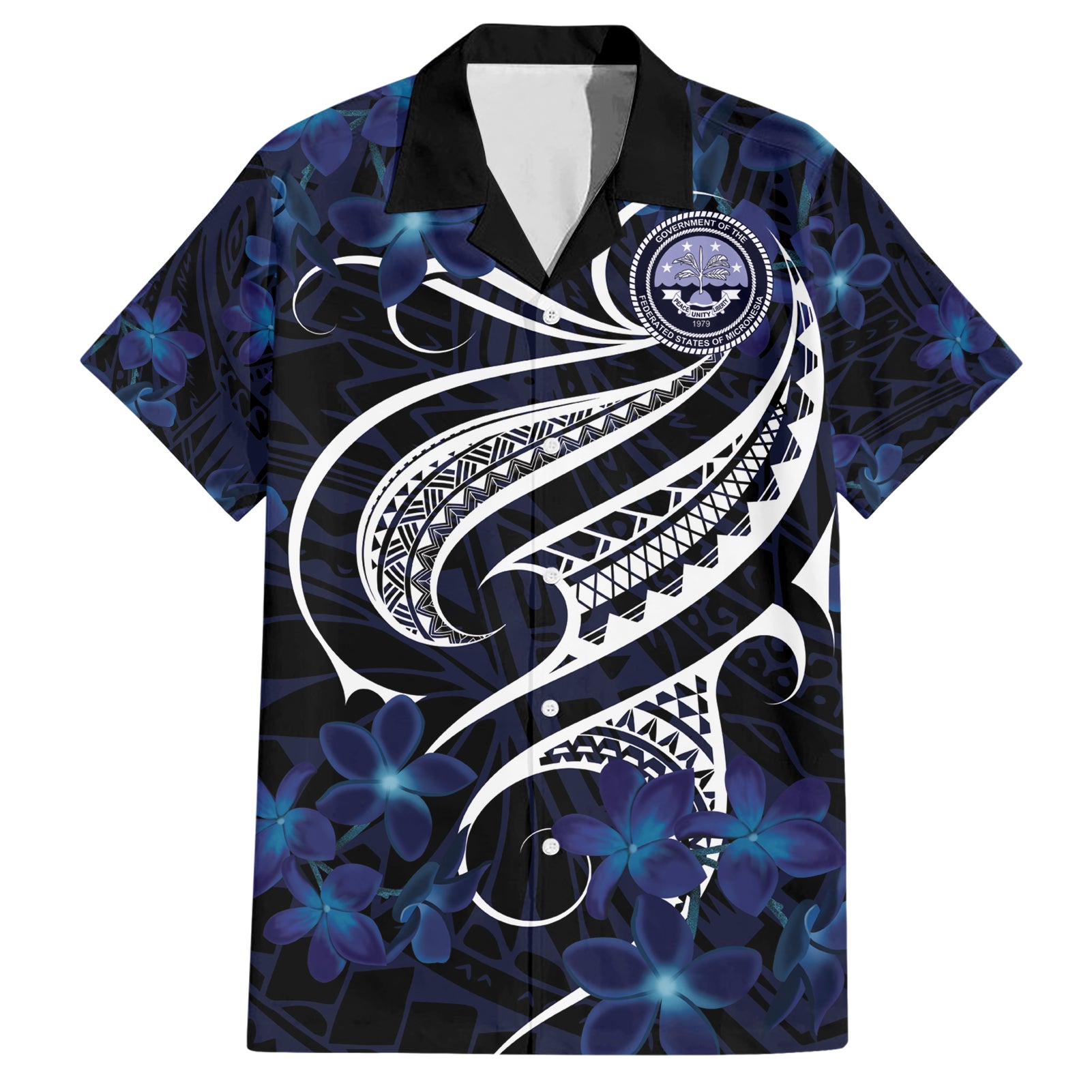 Micronesia Constitution Day Hawaiian Shirt Since 1979 with Polynesian Hibiscus Pattern