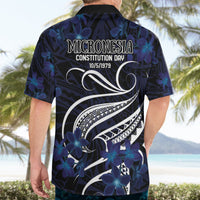 Micronesia Constitution Day Hawaiian Shirt Since 1979 with Polynesian Hibiscus Pattern