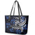 Micronesia Constitution Day Leather Tote Bag Since 1979 with Polynesian Hibiscus Pattern