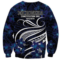 Micronesia Constitution Day Sweatshirt Since 1979 with Polynesian Hibiscus Pattern