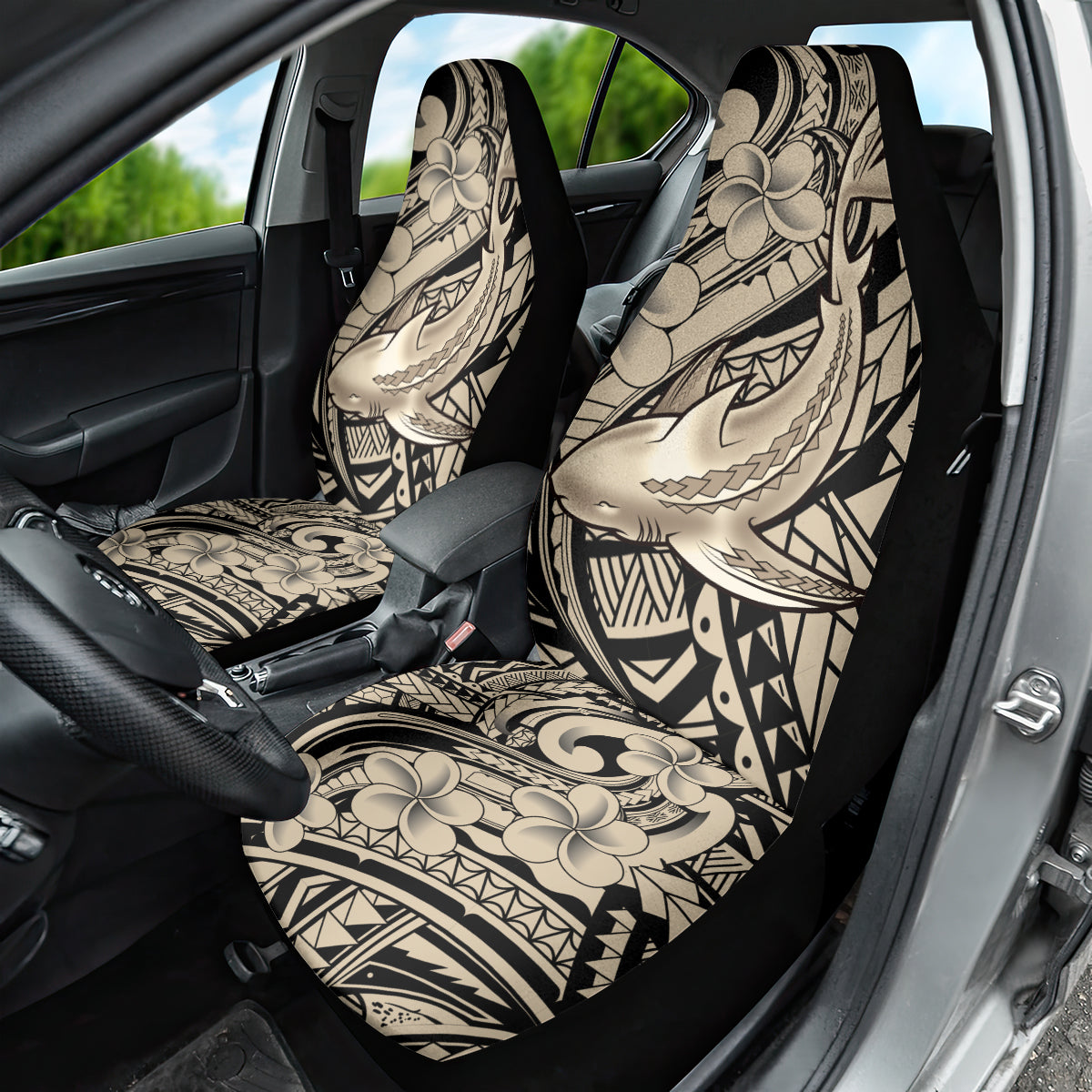 Polynesian Shark Tribal Tattoo Car Seat Cover Beige Style