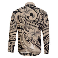 Polynesian Shark Tribal Tattoo Family Matching Mermaid Dress and Hawaiian Shirt Beige Style LT9 - Polynesian Pride