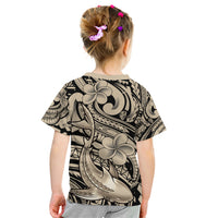 Polynesian Shark Tribal Tattoo Kid T Shirt Beige Style