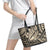 Polynesian Shark Tribal Tattoo Leather Tote Bag Beige Style