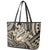 Polynesian Shark Tribal Tattoo Leather Tote Bag Beige Style