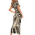 Polynesian Shark Tribal Tattoo Short Sleeve Bodycon Dress Beige Style