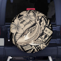 Polynesian Shark Tribal Tattoo Spare Tire Cover Beige Style