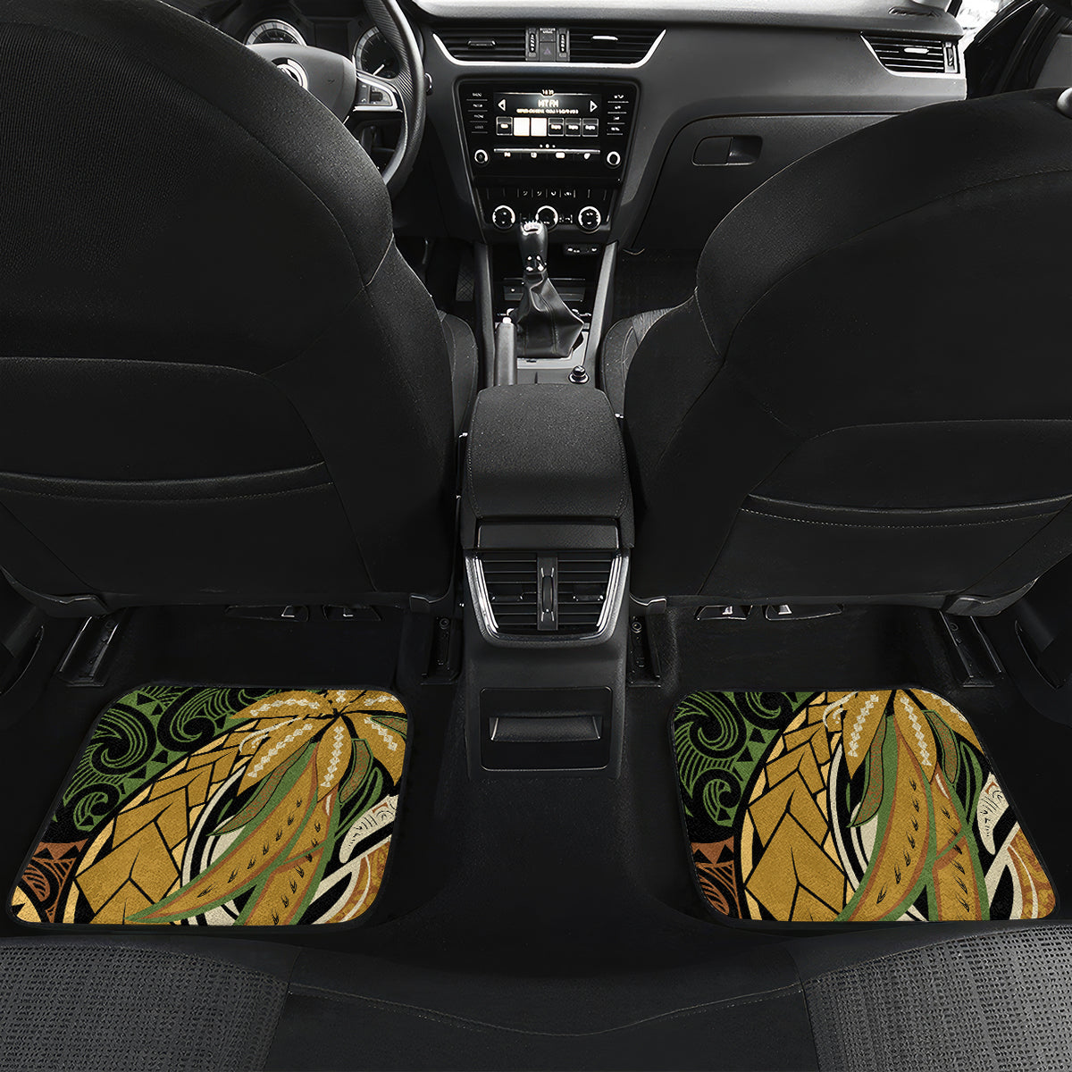 Wallis and Futuna Victory Day Car Mats Since 1945 with Polynesian Platinum Floral Tribal