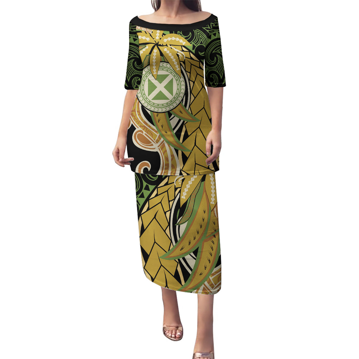 Wallis and Futuna Victory Day Family Matching Puletasi and Hawaiian Shirt Since 1945 with Polynesian Platinum Floral Tribal LT9 Mom's Dress Red - Polynesian Pride