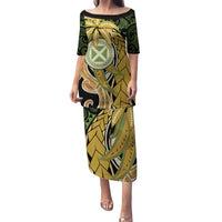 Wallis and Futuna Victory Day Family Matching Puletasi and Hawaiian Shirt Since 1945 with Polynesian Platinum Floral Tribal LT9 Mom's Dress Red - Polynesian Pride