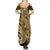 Wallis and Futuna Victory Day Summer Maxi Dress Since 1945 with Polynesian Platinum Floral Tribal