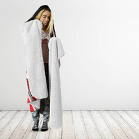 Personalised Wallis et Futuna Hooded Blanket Hibiscus and Polynesian Tribal Tattoos