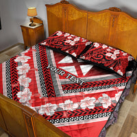 Personalised Wallis et Futuna Quilt Bed Set Hibiscus and Polynesian Tribal Tattoos