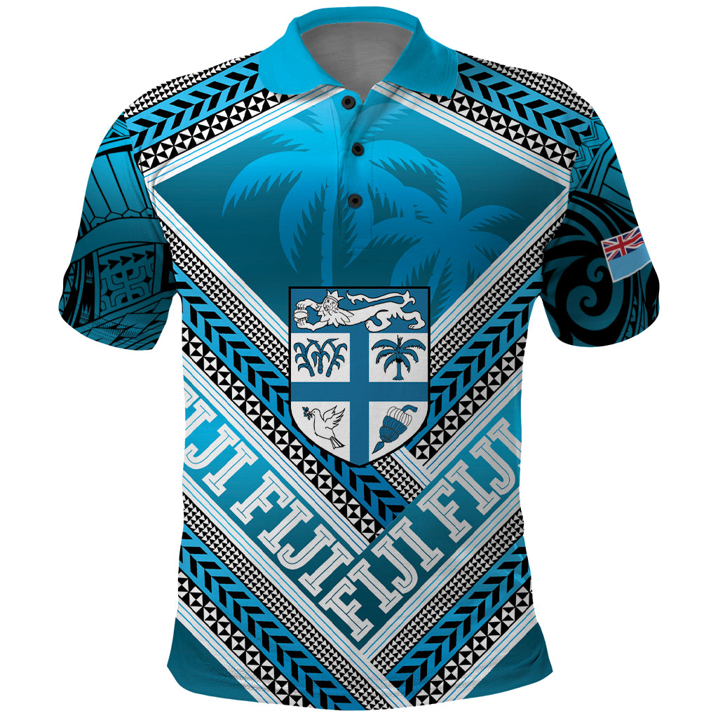 Custom Fiji Rugby Polo Shirt Fijian Warrior With Polynesian Tribal Tattoos