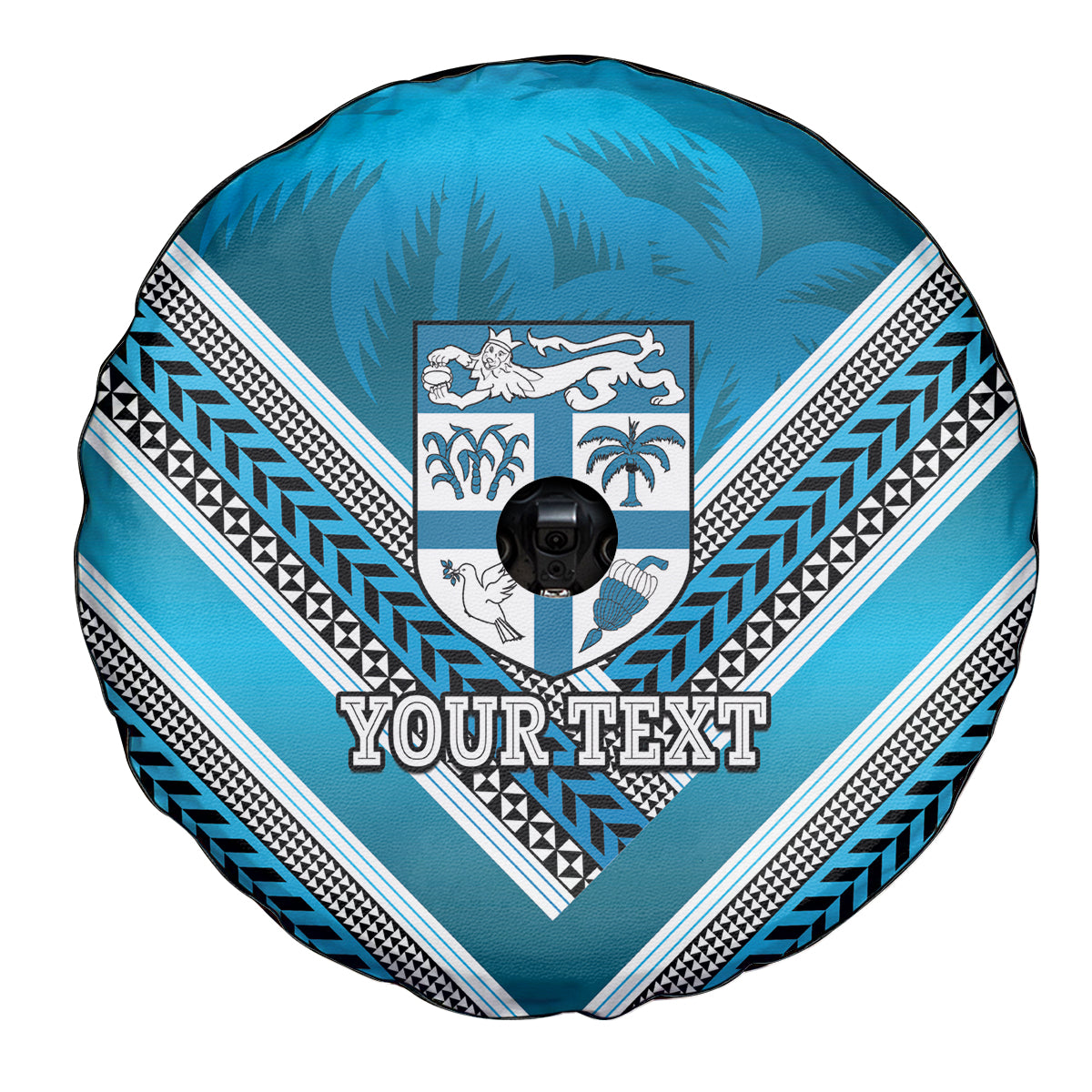 Custom Fiji Rugby Spare Tire Cover Fijian Warrior With Polynesian Tribal Tattoos