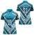 Custom Fiji Rugby Women Polo Shirt Fijian Warrior With Polynesian Tribal Tattoos