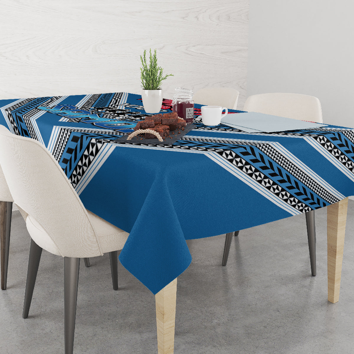 Custom Manuma Samoa Rugby Tablecloth Ula fala Samoan Siva Tau Tribal