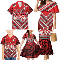 Custom Tonga Rugby Family Matching Mermaid Dress and Hawaiian Shirt Tonga Sipi Tau Ngatu Tribal Pattern LT9 - Polynesian Pride