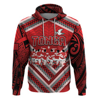 Custom Tonga Rugby Zip Hoodie Tonga Sipi Tau Ngatu Tribal Pattern
