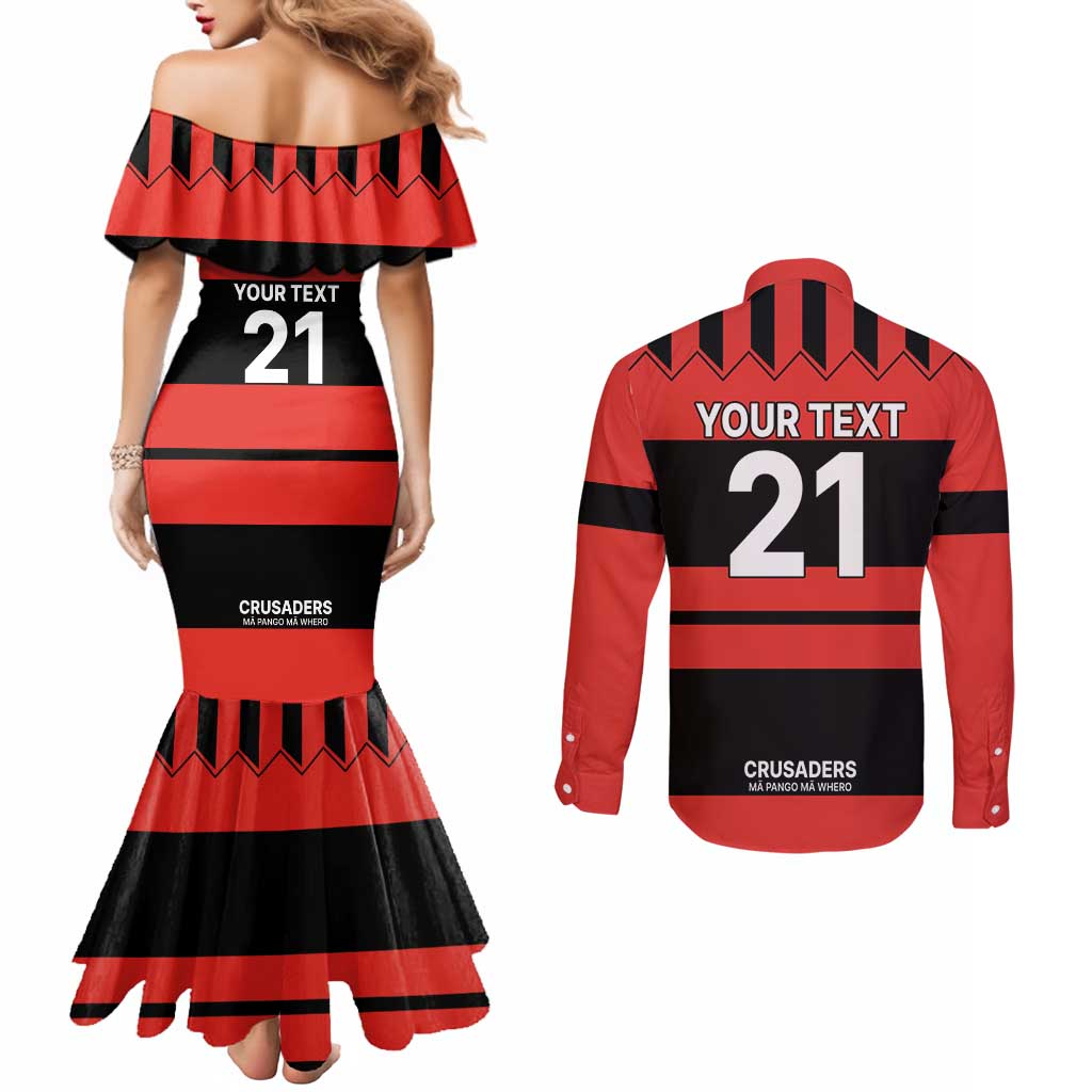 New Zealand Rugby Pacific Custom Couples Matching Mermaid Dress and Long Sleeve Button Shirt Whatumoana Classic Retro 2025 LT9 - Polynesian Pride