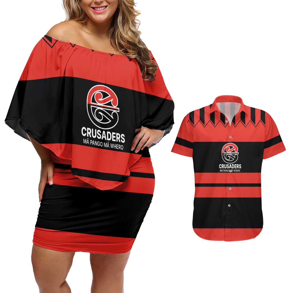 New Zealand Rugby Pacific Custom Couples Matching Off Shoulder Short Dress and Hawaiian Shirt Whatumoana Classic Retro 2025 LT9 Red - Polynesian Pride