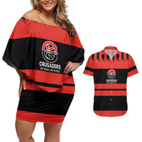 New Zealand Rugby Pacific Custom Couples Matching Off Shoulder Short Dress and Hawaiian Shirt Whatumoana Classic Retro 2025 LT9 Red - Polynesian Pride