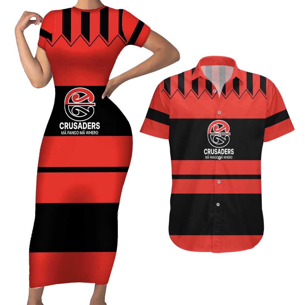 New Zealand Rugby Pacific Custom Couples Matching Short Sleeve Bodycon Dress and Hawaiian Shirt Whatumoana Classic Retro 2025 LT9 Red - Polynesian Pride