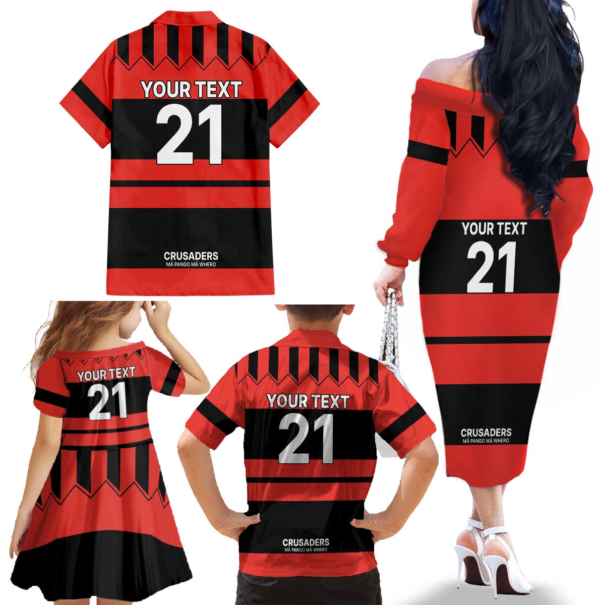 New Zealand Rugby Pacific Custom Family Matching Off The Shoulder Long Sleeve Dress and Hawaiian Shirt Whatumoana Classic Retro 2025