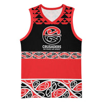 New Zealand Rugby Pacific Custom Basketball Jersey Whatumoana Maori Kowhaiwhai Pattern - Polynesian Pride