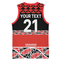 New Zealand Rugby Pacific Custom Basketball Jersey Whatumoana Maori Kowhaiwhai Pattern - Polynesian Pride
