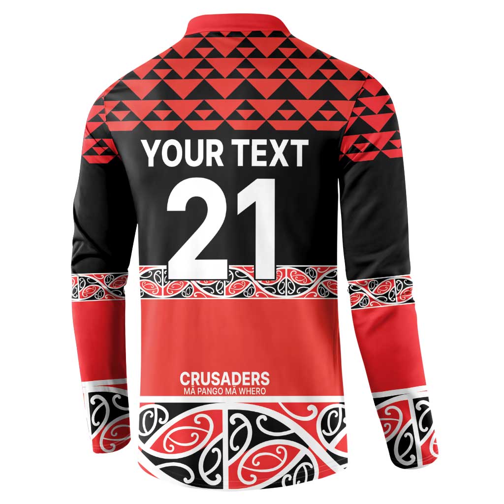 New Zealand Rugby Pacific Custom Button Sweatshirt Whatumoana Maori Kowhaiwhai Pattern LT9 - Polynesian Pride