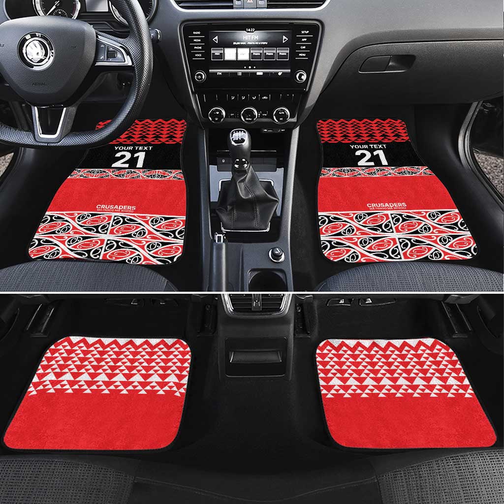 New Zealand Rugby Pacific Custom Car Mats Whatumoana Maori Kowhaiwhai Pattern