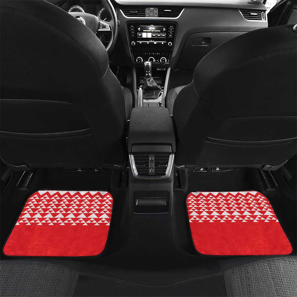New Zealand Rugby Pacific Custom Car Mats Whatumoana Maori Kowhaiwhai Pattern