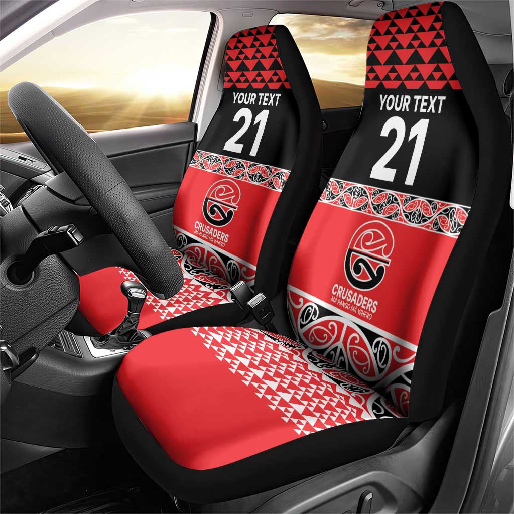 New Zealand Rugby Pacific Custom Car Seat Cover Whatumoana Maori Kowhaiwhai Pattern