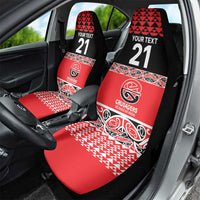 New Zealand Rugby Pacific Custom Car Seat Cover Whatumoana Maori Kowhaiwhai Pattern