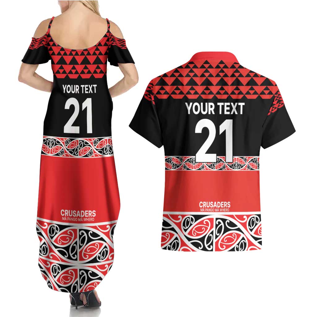 New Zealand Rugby Pacific Custom Couples Matching Summer Maxi Dress and Hawaiian Shirt Whatumoana Maori Kowhaiwhai Pattern LT9 - Polynesian Pride